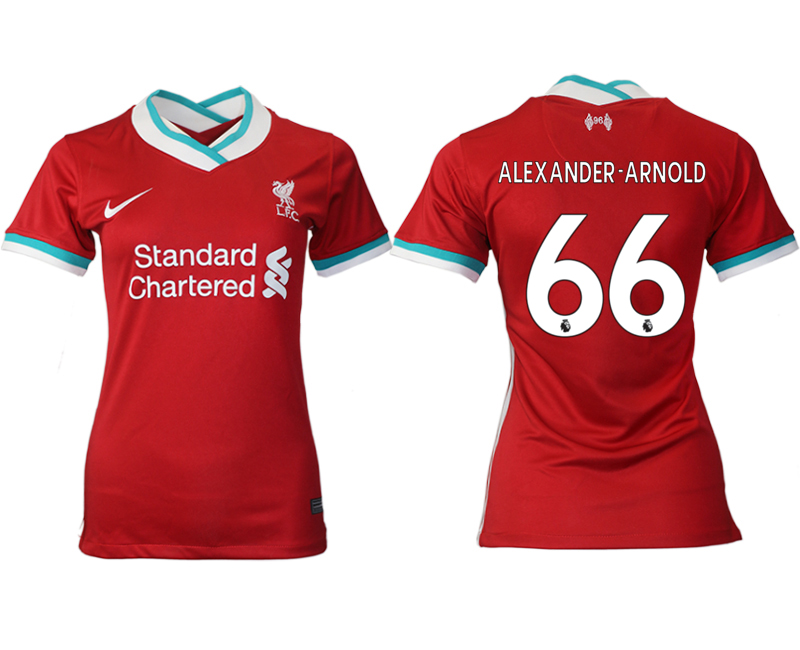 Women 2020-2021 Liverpool home aaa version #66 red Soccer Jerseys->liverpool jersey->Soccer Club Jersey